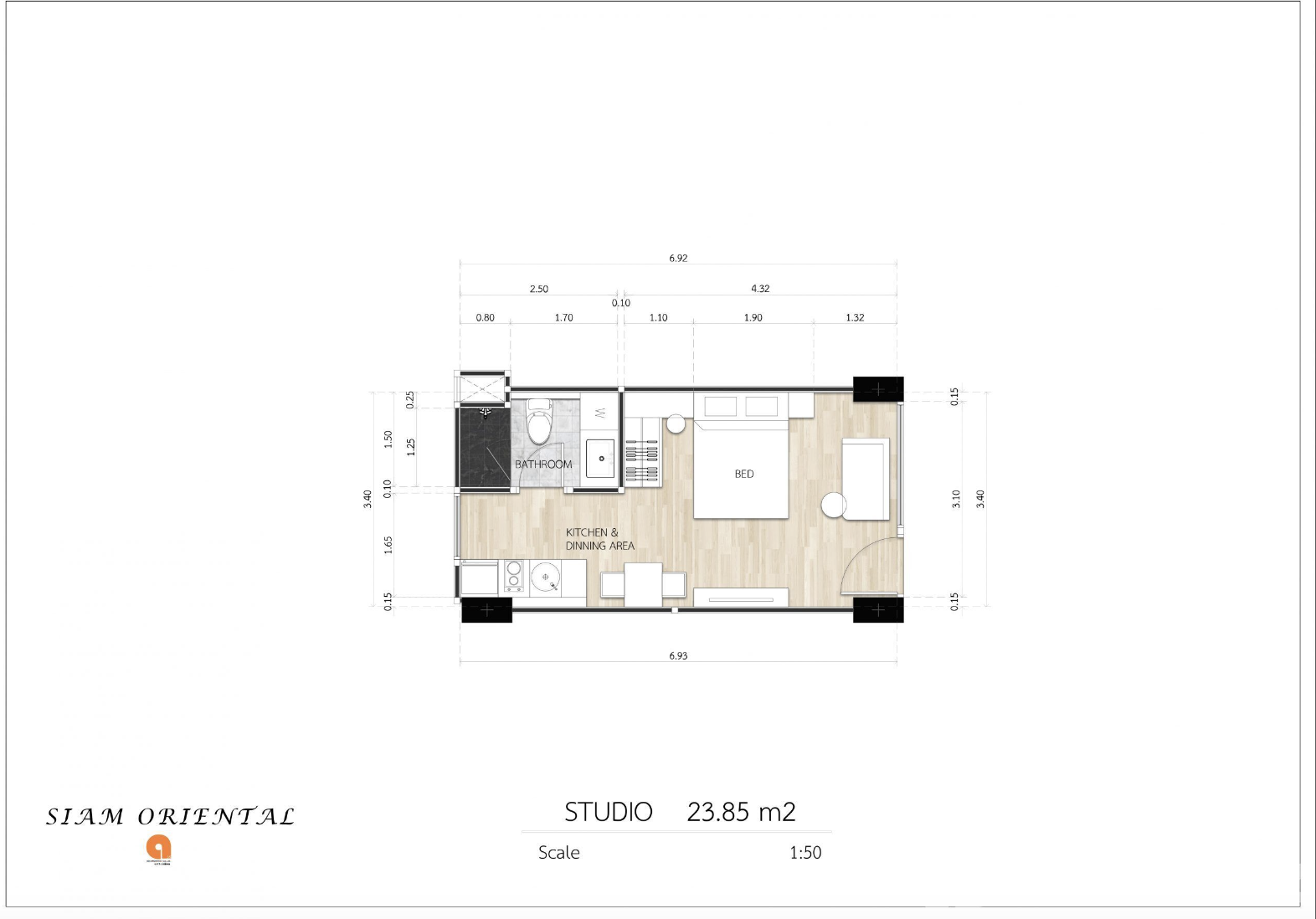 The great studio with pool access